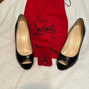 Christian Louboutin Black peep toe pumps